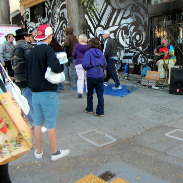 TIM MOON SINGS ON HAIGHT STREET IN SF